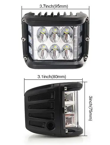 Додаткова LED фара 18W (3W x 6) 10-30V 90x76x80 mm ближній стробоскоп 1 шт. (W 0260-RB) - фото 5