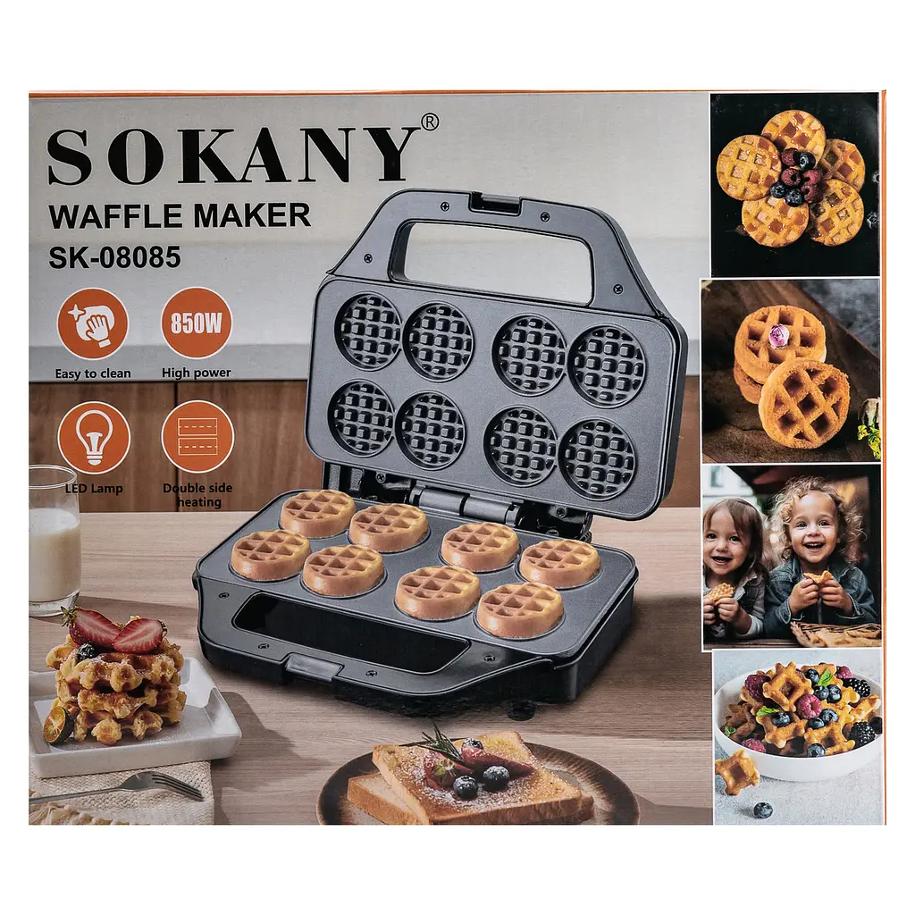 Вафельниця SOKANY SK-08085 на 8 вафель, чорний Sokany SK-08085 - фото 10
