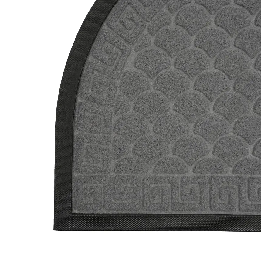 Килимок придверний Eco Fabric Луска півколо з кромкою сірий 40 х 60 см (4060-118) - фото 4