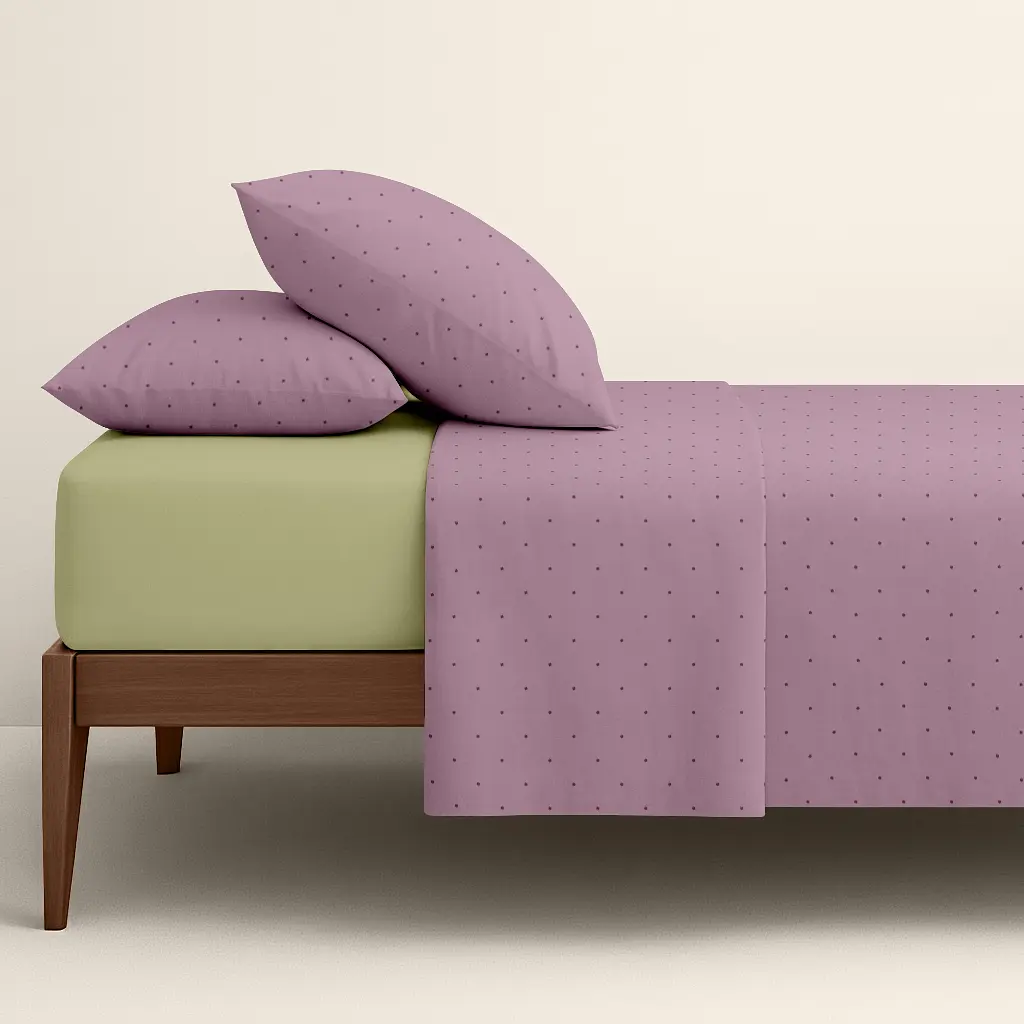 Сімейна постільна білизна ранфорс з простирадлом на резинці BLUSH DOT CS3 COSAS (2200000062253) - фото 2