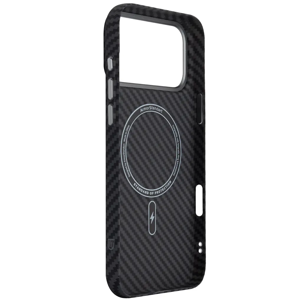 Чохол до мобільного телефона Armorstandart LikeCarbon2 MagCase Apple iPhone 17 Pro Max вугільно-чорний (ARM86259) - фото 4