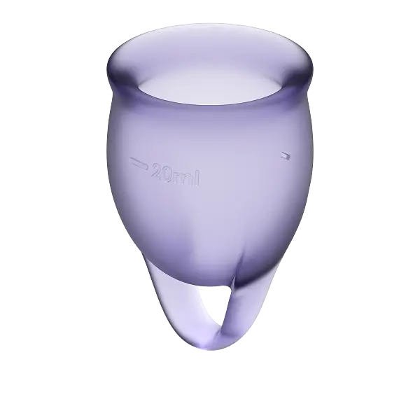 Satisfyer Feel Confident-набір менструальних чаш, 15 мл і 20 мл (Фіолетовий) - фото 3