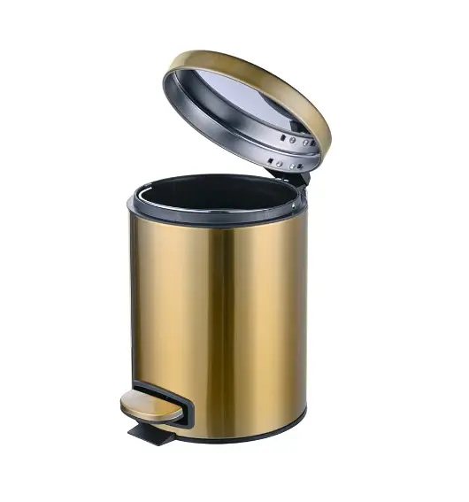 Відро для сміття Mixxus Ellipse-TC0205 Brushed Gold з плавним закриттям, кругле, 5 л, золотий (MI8400) - фото 2