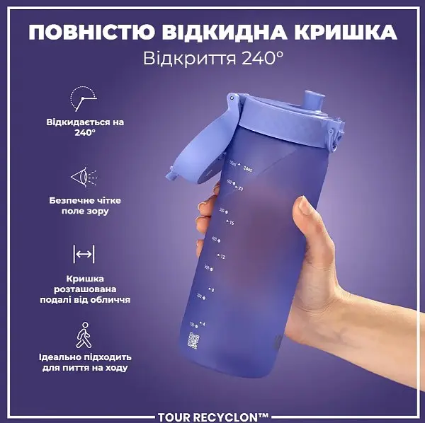 Бутылка для воды ION8 750 мл (ЭКО бутылка) BPA Free Light Purple (I8RF750PERI) - фото 3