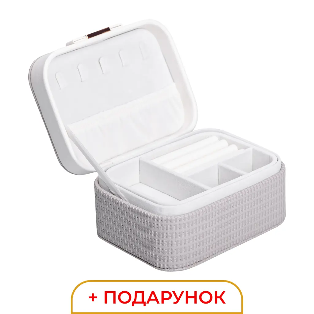 Скринька-органайзер для прикрас 15,5х11,5х8,5 см із екошкіри, сірий Yiwu HP-5-37BE - фото 19