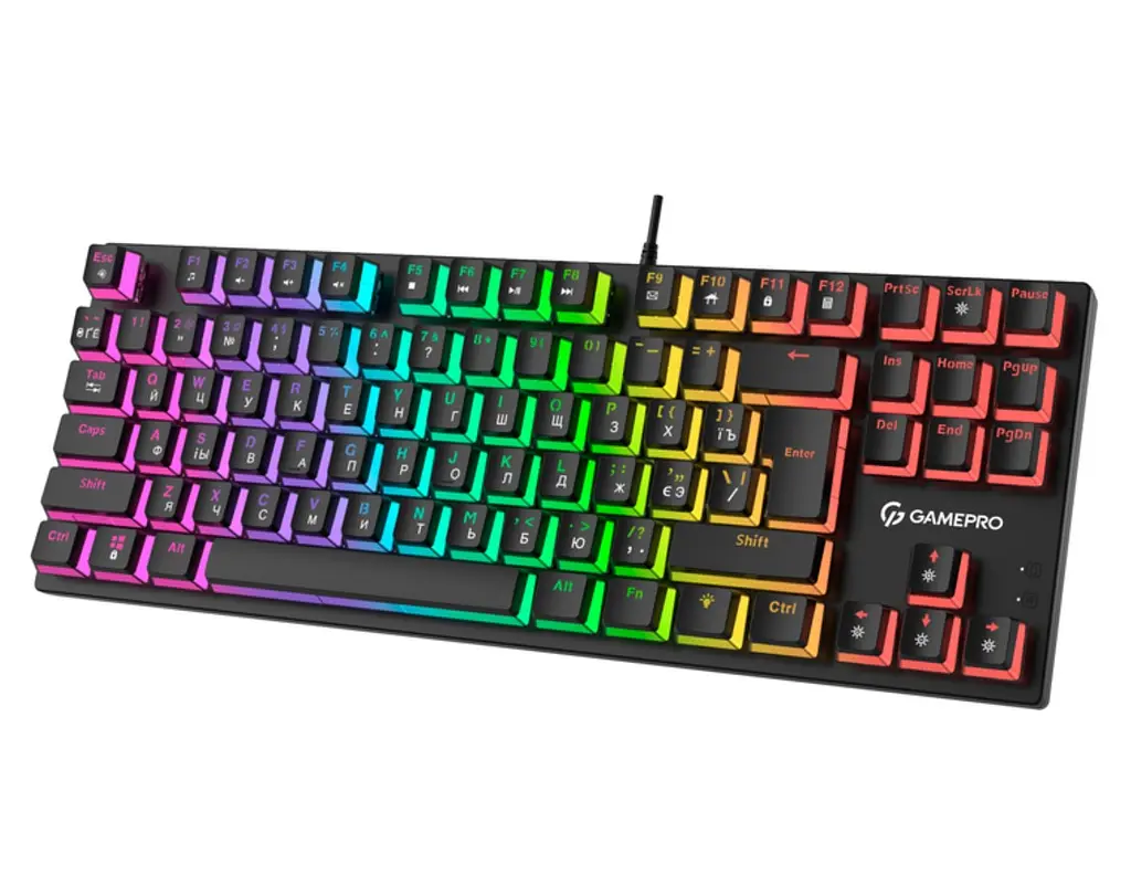 Клавиатура игровая механическая GamePro MK-80R USB Red switch (Linear) RGB Black - фото 2