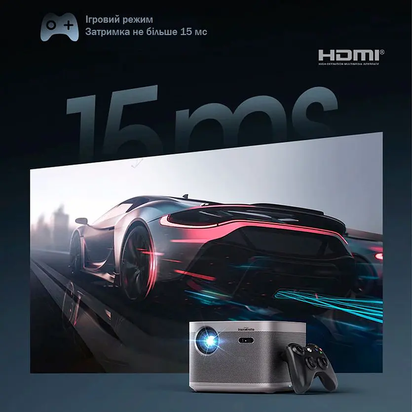 Проектор FullHD Panoplus IKA 1920x1080 Android 9.0 XPRO (H-5_55599) - фото 4