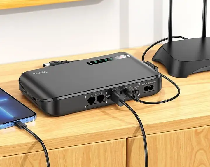 ИБП Mini DC UPS HOCO DB62 Imperial emergency power bank 20000mAh 18W - фото 5