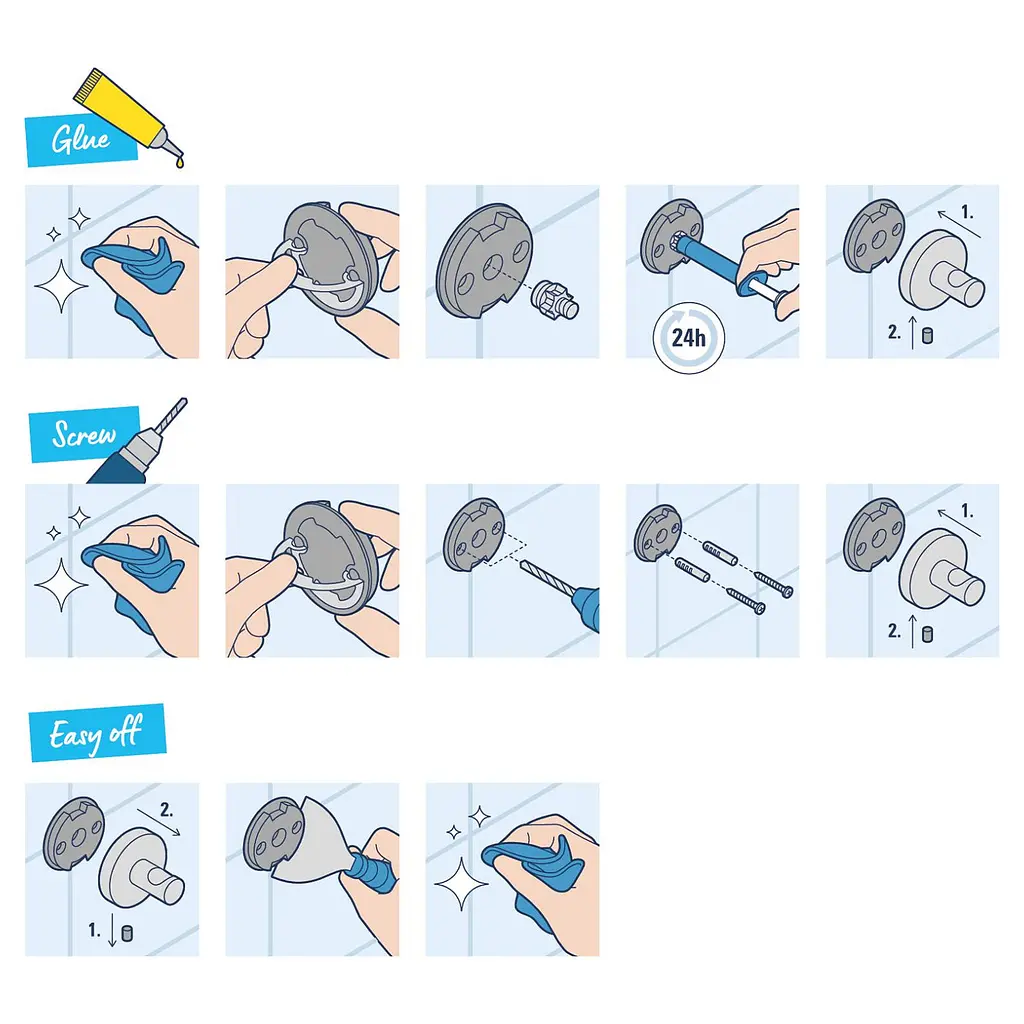 Гачок для ванної кімнати Grohe QuickFix Start Cube 409612430, Чорний матовий - фото 4