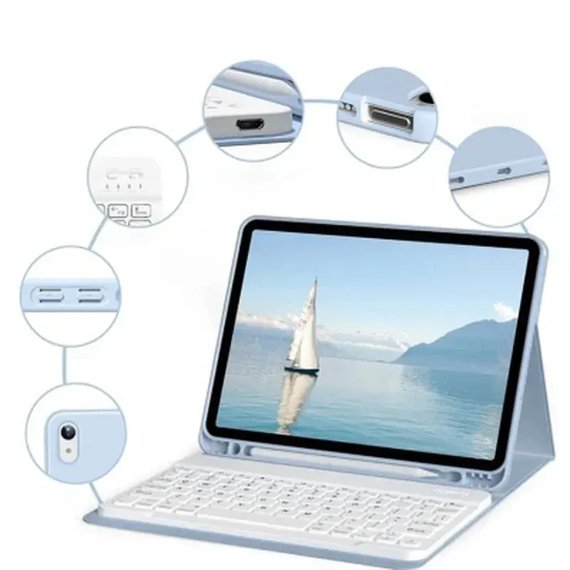 Чохол до планшета BeCover with keyboard Apple iPad Mini 6 2021 Light Blue (712989) - фото 3