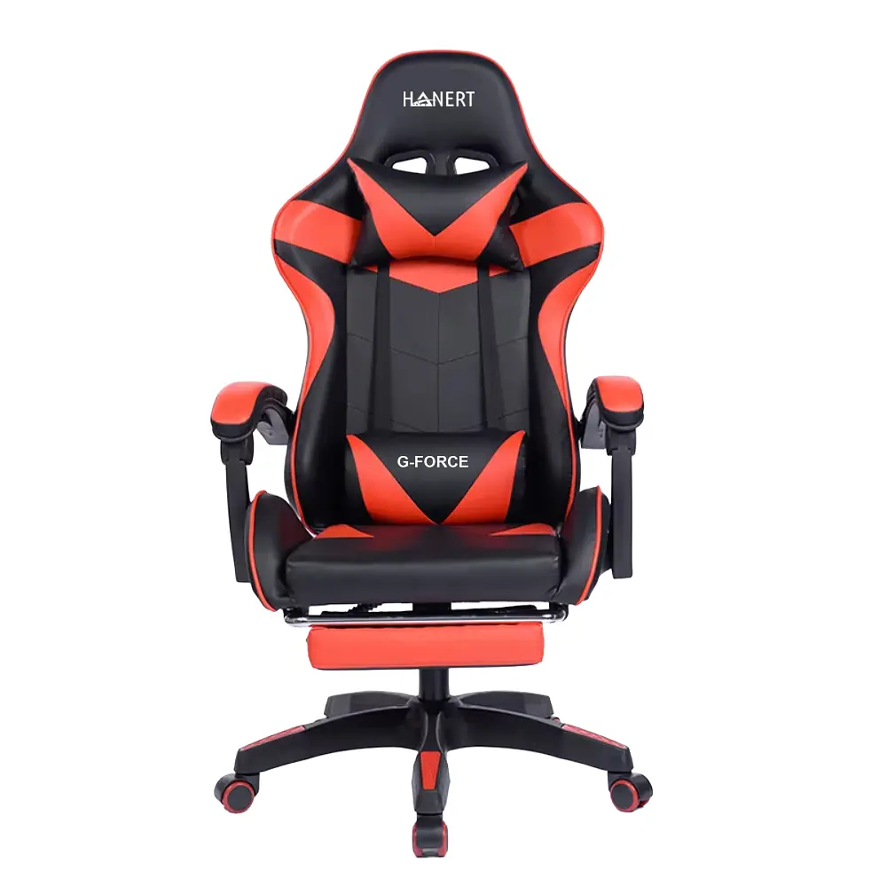 Крісло геймерське Hanert G-Force з підставкою для ніг Black/Red - фото 2