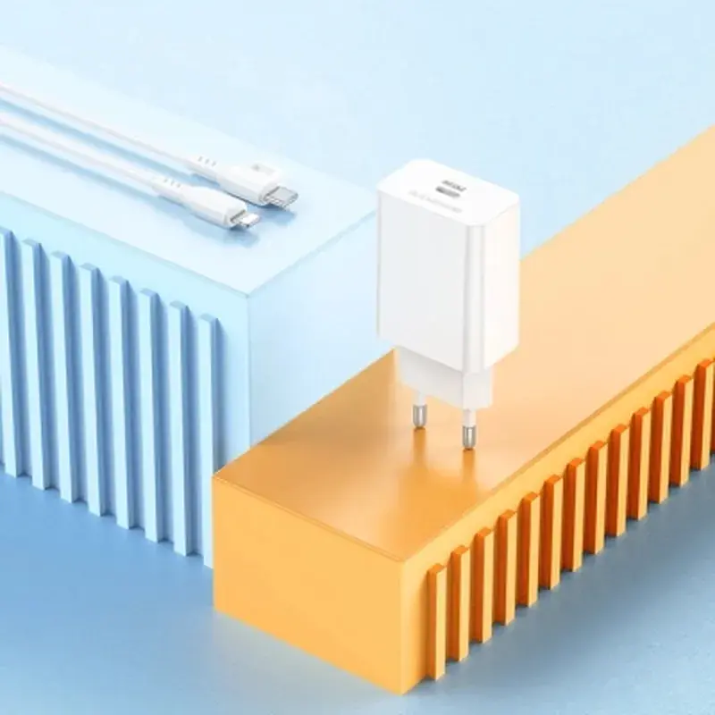 Зарядний пристрій BOROFONE USB-C PD20W + cable USB-C to Lightning white (6941991111419) - фото 8