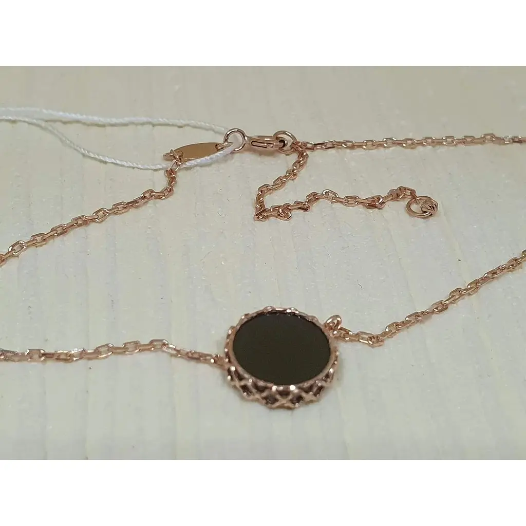 Золоте кольє Favoritum з агатом. 811431_3Ч 40 - фото 3