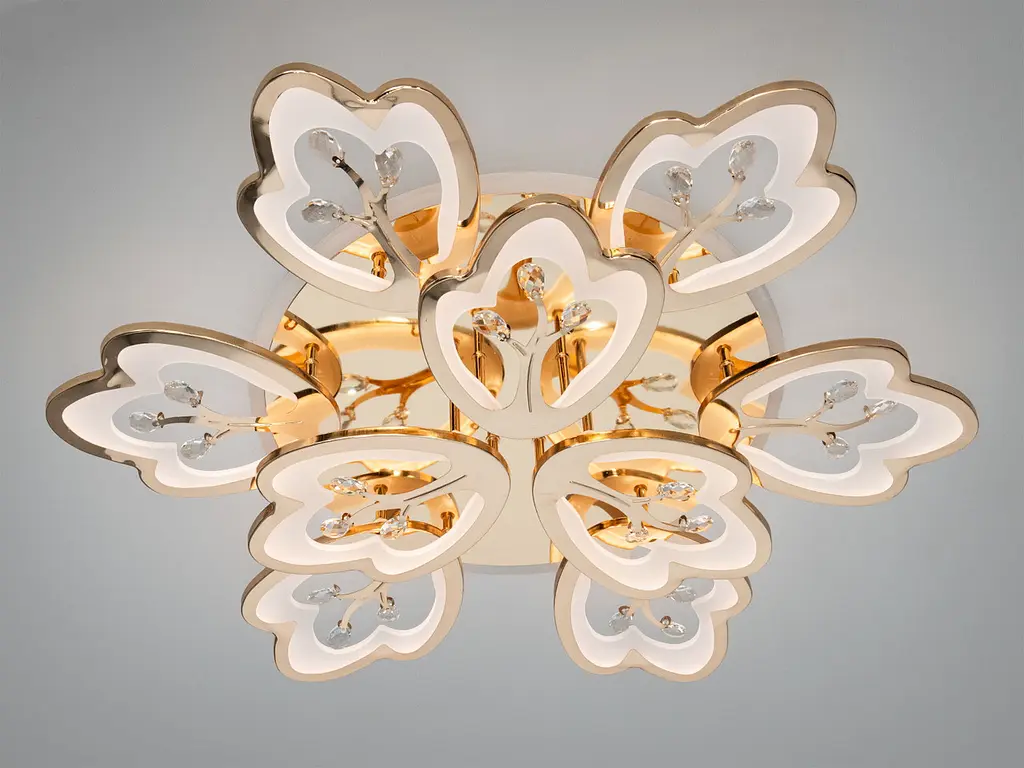 Стельова LED люстра Diasha 8148/6+3G золото, 9 модулів, 185 Вт, 80 см, 16-25m2 - фото 3