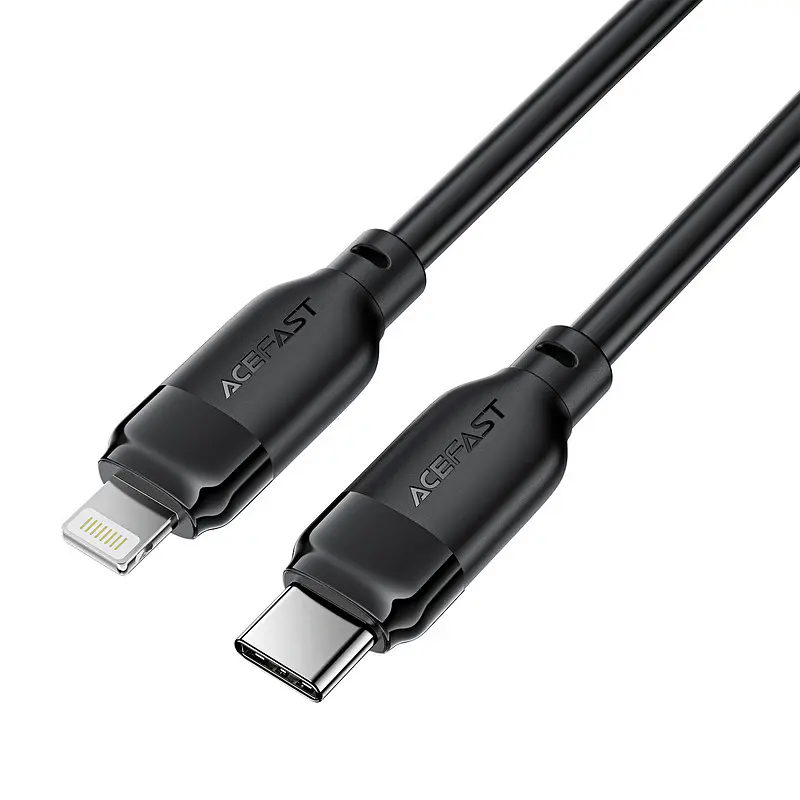 Кабель ACEFAST C16-05, USB to iP, 30W, 2m,TPU, TPU connectors, Чорний - фото 3