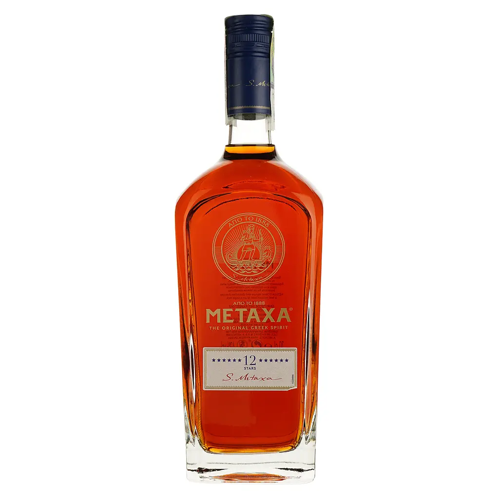 Набор Алкогольный напиток Metaxa 12 зірок 40% 0.7 л + 2 бокала в подарочной упаковке - фото 2