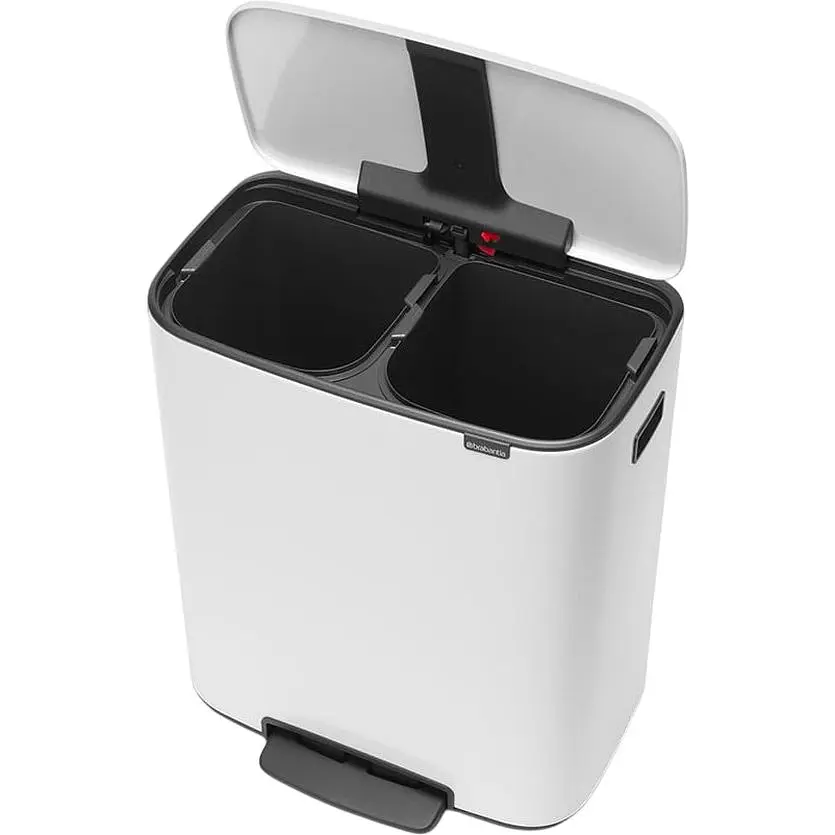 Бак для мусора Brabantia Bo с педалью 2x30 л белый (211447) - фото 2