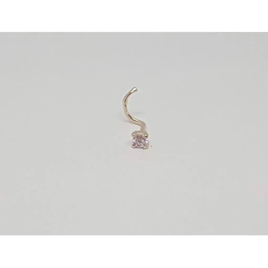 Золотая серьга-пирсинг в нос Dear с фианитом. 1017.1 - фото 3