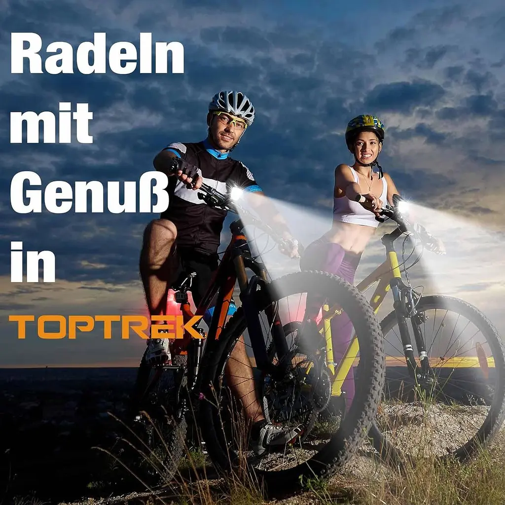 Комплект велосипедних фар toptrek 100 Lux, передня і задня, USB - фото 3