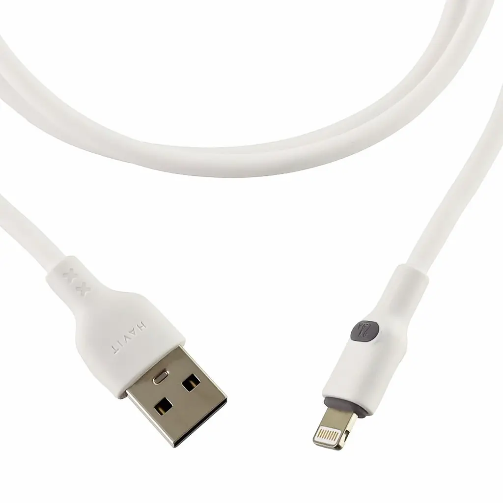 Кабель Havit HV-CB6283 2.4A USB - Lightning 1 м белый (HV-CB6283) - фото 3