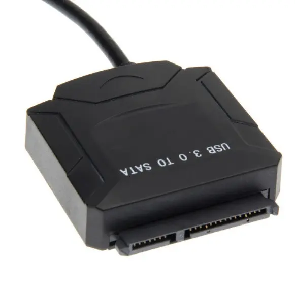 Перехідник USB 3.0 Type-A --> SATA III (F) 2.5/3.5 7+15pin Блок живлення, чорний - фото 2