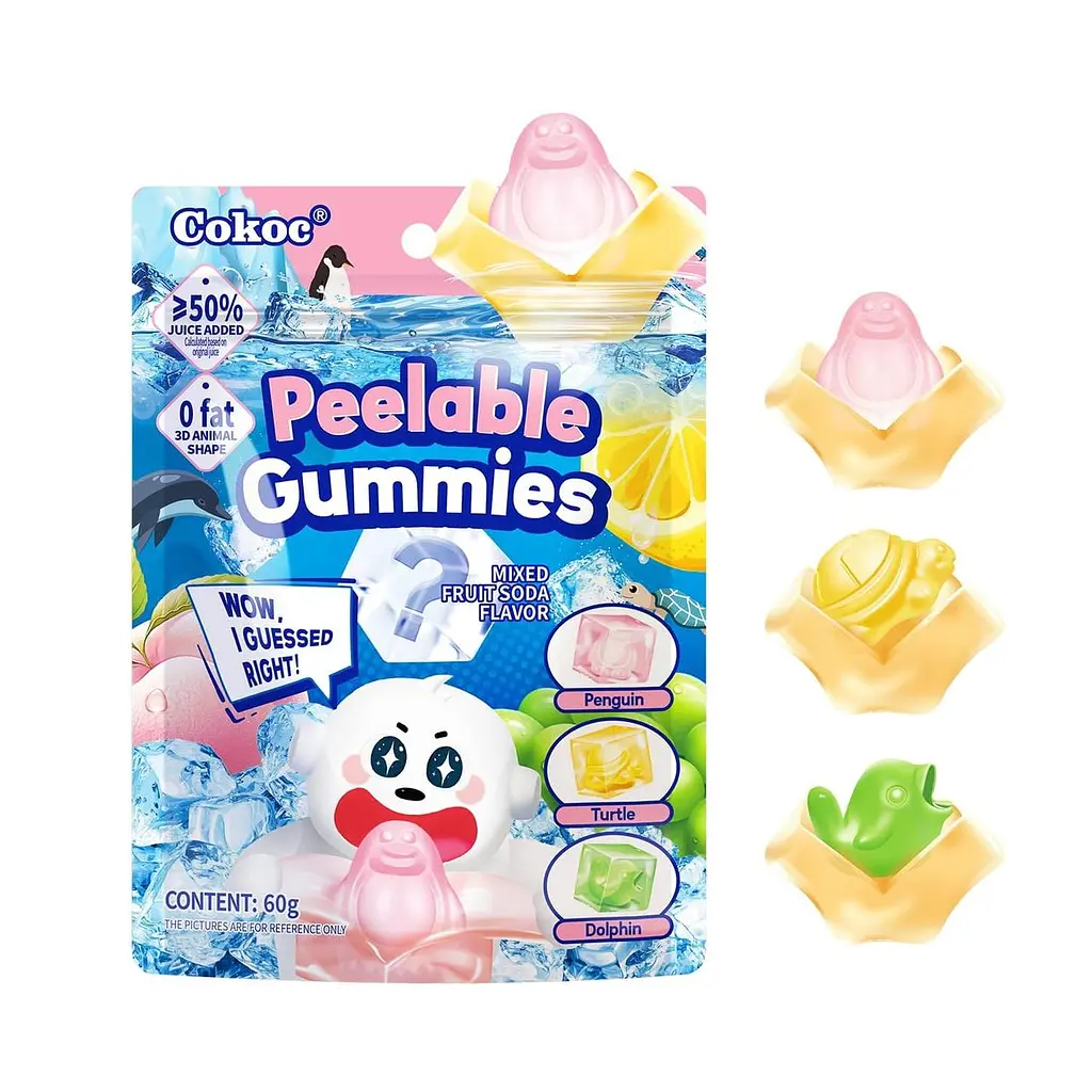 Желейні цукерки Cokoc Peelable Gummies Mixed Fruits Soda 60г - фото 2