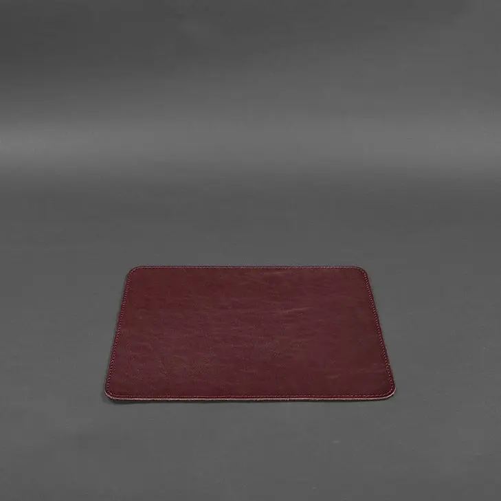 Коврик для мышки из натуральной кожи 1.0 бордовый краст - фото 4
