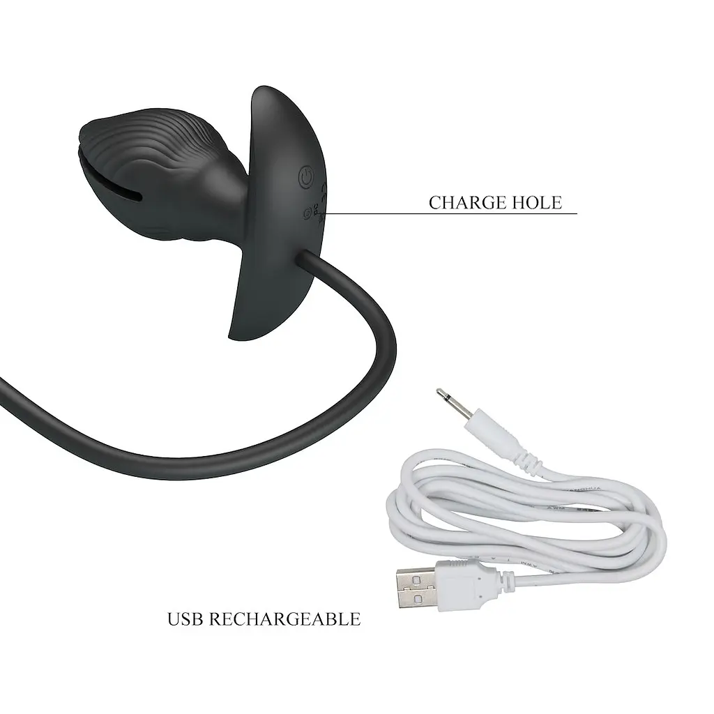 Анальна пробка Pretty Love Manson 9.6 см (чорний) - фото 5