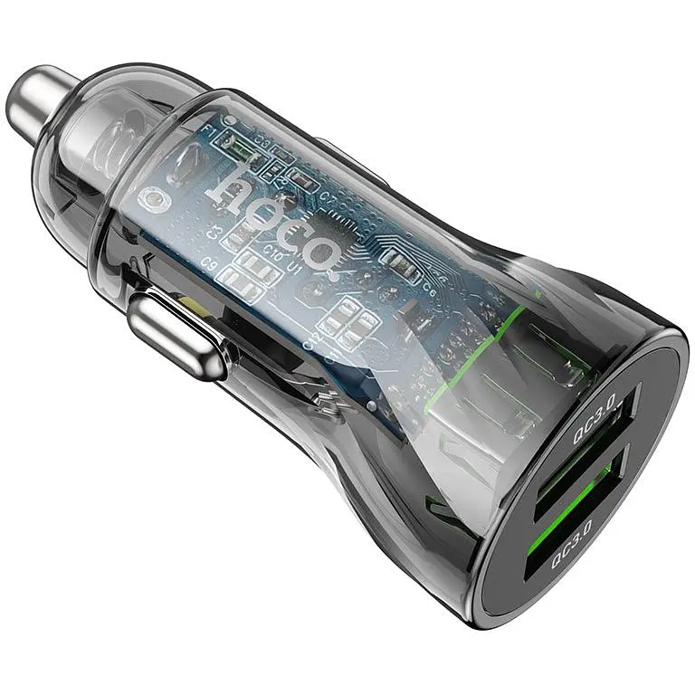 Автомобільний зарядний пристрій Hoco Z-47 2xUSB 3.0 чорний - фото 2