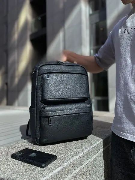 Чоловічий шкіряний рюкзак для ноутбука і подорожей Tiding Bag SB-133863 чорний - фото 5