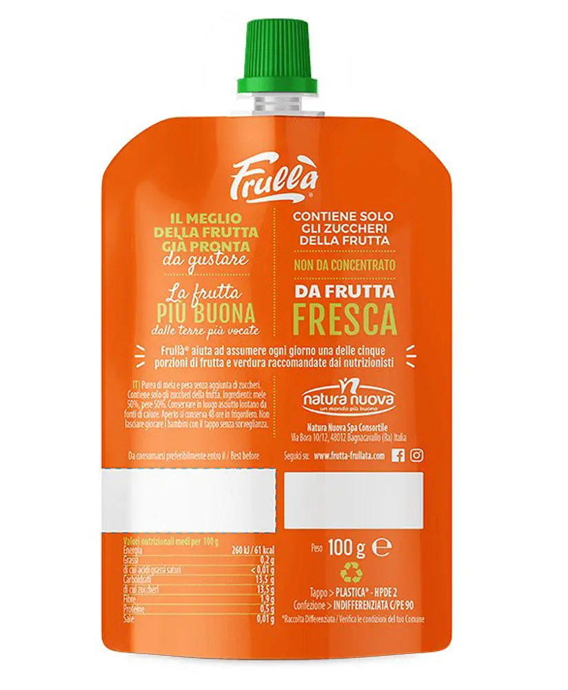 Пюре фруктовое Frulla Classico Яблоко и груша, без сахара, 100 г (583581) - фото 2