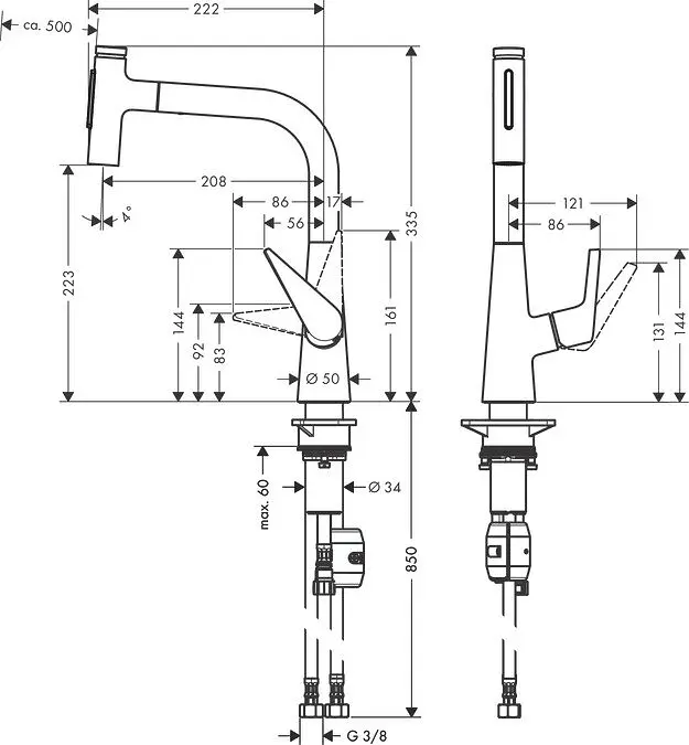 Змішувач для кухні Hansgrohe Talis M51 210 72824000 Хром - фото 2