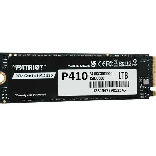 Твердотільний накопичувач SSD Patriot 1Tb, P410, PCI-E 4.0 x4, M.2 2280, 3D TLC, 5000/4500 МБ/с teh0019772 - фото 2