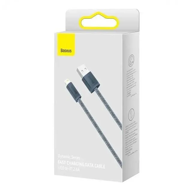 Кабель зарядний Lightning Baseus Dynamic Series 2.4A USB - Lightning 1 m Grey (CALD000416) - фото 2