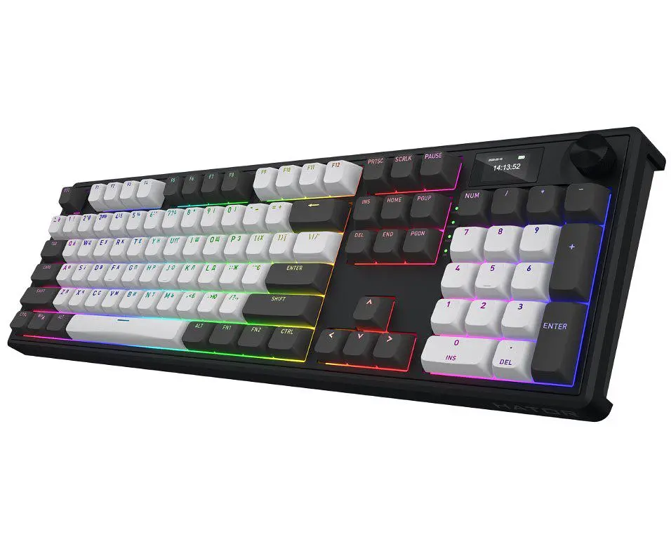 Клавіатура ігрова механічна HATOR HTK-4100-UA Wireless Skyfall 100 PRO Black-White Aurum Vanila Silent switches - фото 3
