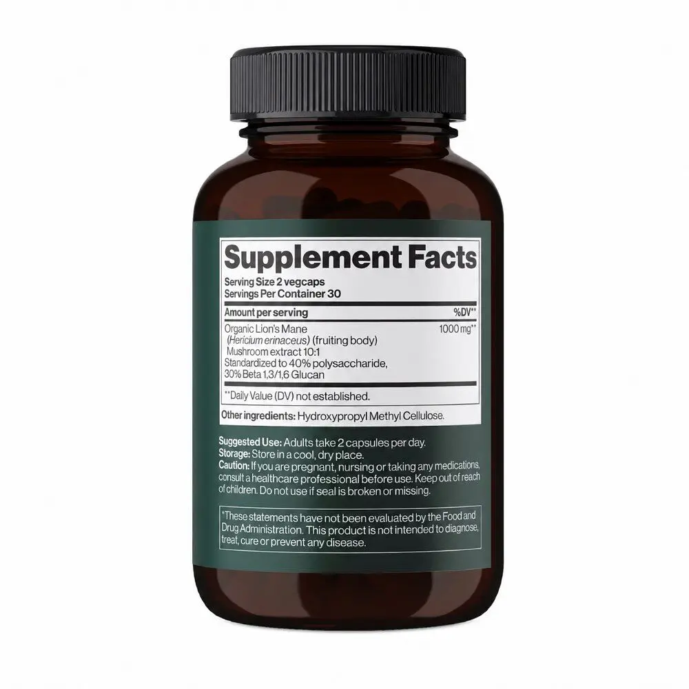 Гриб левова грива Mind Shi Lion's Mane Mushroom 1000 mg, 60 вегакапсул - Термін 10.26 - фото 2