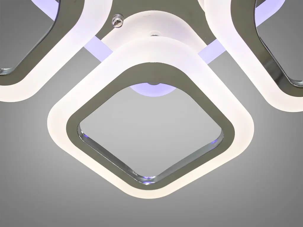 LED-люстра з димером і кольоровою підсвіткою, колір хром, 50W - фото 4