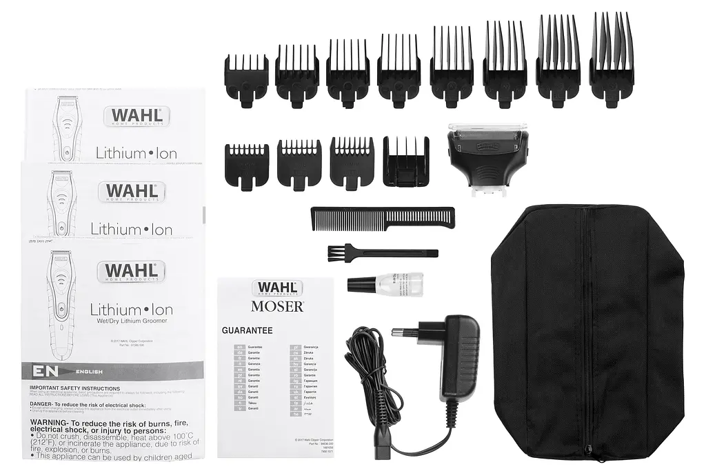 Триммер WAHL Aqua Groom, акум., роторный мотор, насадок-12, чехол, расческа, сталь, черный Moser teh0017708 - фото 4