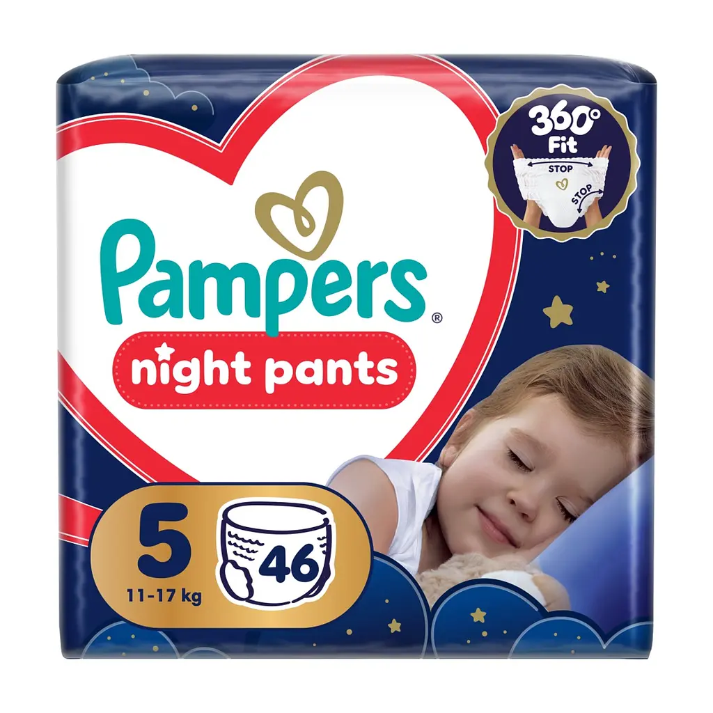 Підгузки Pampers Night Pants Розмір 5 (11-17 кг) 46 шт (8006530320658)