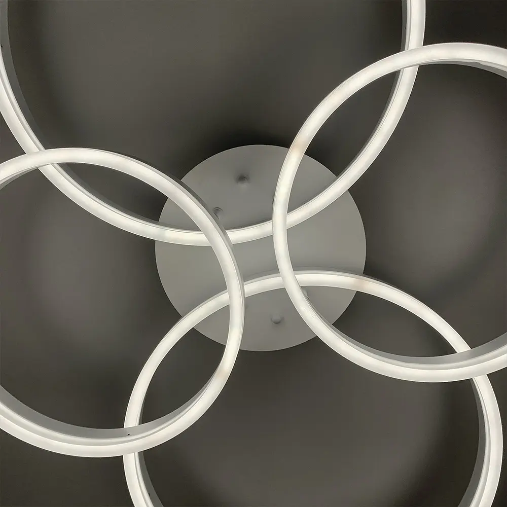 Потолочная LED люстра в белом корпусе на 4 кольца Line.F A 8008/2+2 WH - фото 2