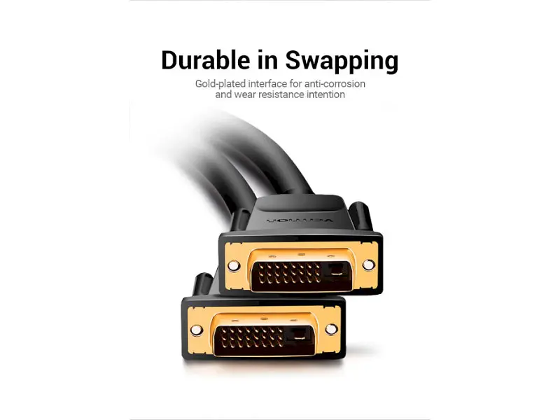 Кабель Vention DVI-D to DVI-D 1.5m Black (EAABG) - фото 5