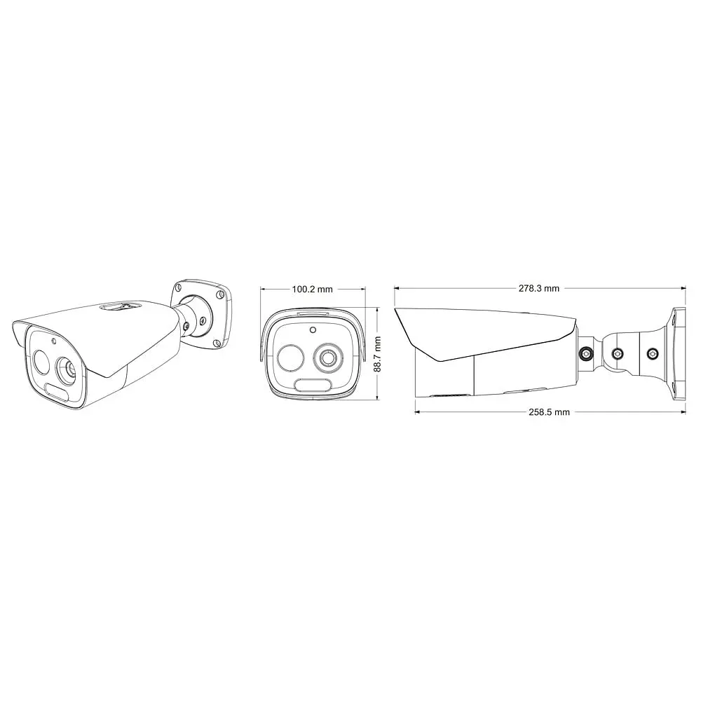 Тепловізійна IP-відеокамера TVT TD-5463E1-VT2(19/PE) Thermal 640*512 f=19mm Optical 5Mp f=8mm (77-00458) - фото 3