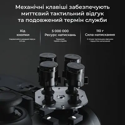 Геймпад Ajazz GP100 2.4G/BT/USB Switch/PC/iOS/Android RGB Black (GP100-B) - фото 8