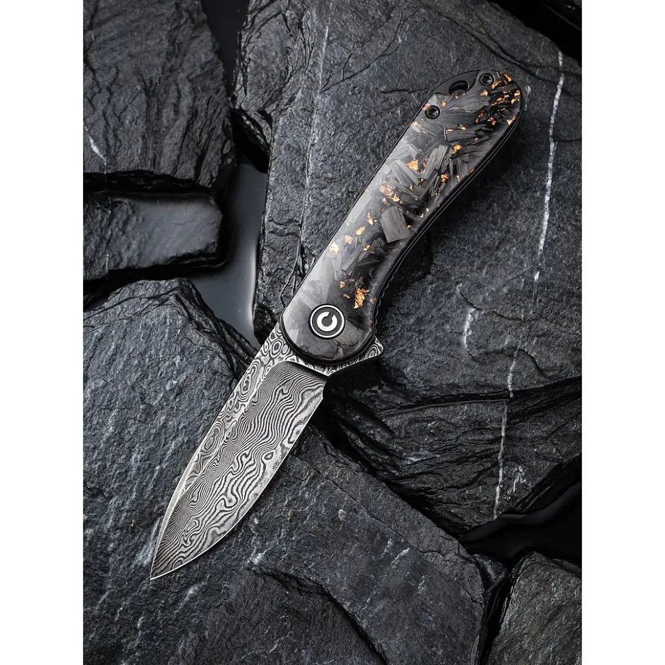 Ніж Civivi Elementum, Damascus, Carbon Fiber (C907C-DS3) - фото 8