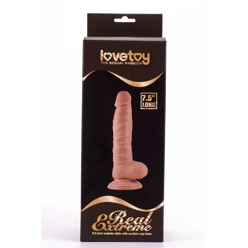 Реалістичний фалоімітатор на присосці LoveToy Real Extreme Dildo #1, 19 см (тілесний)