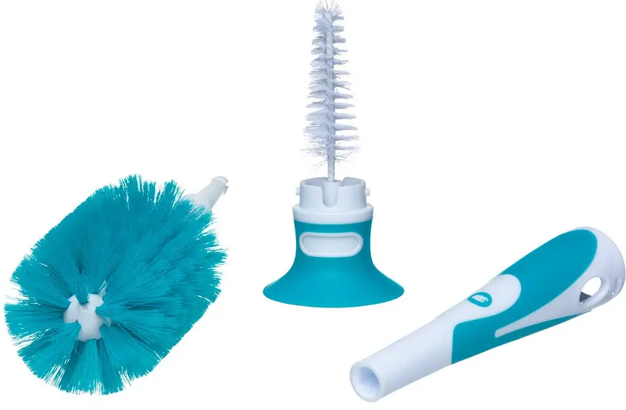 Щіточка 2 в 1 Bebe Confort Wide Neck Bottle Brush та Teat Brush, для миття пляшечки та соски, блакитна (3102201830) - фото 2