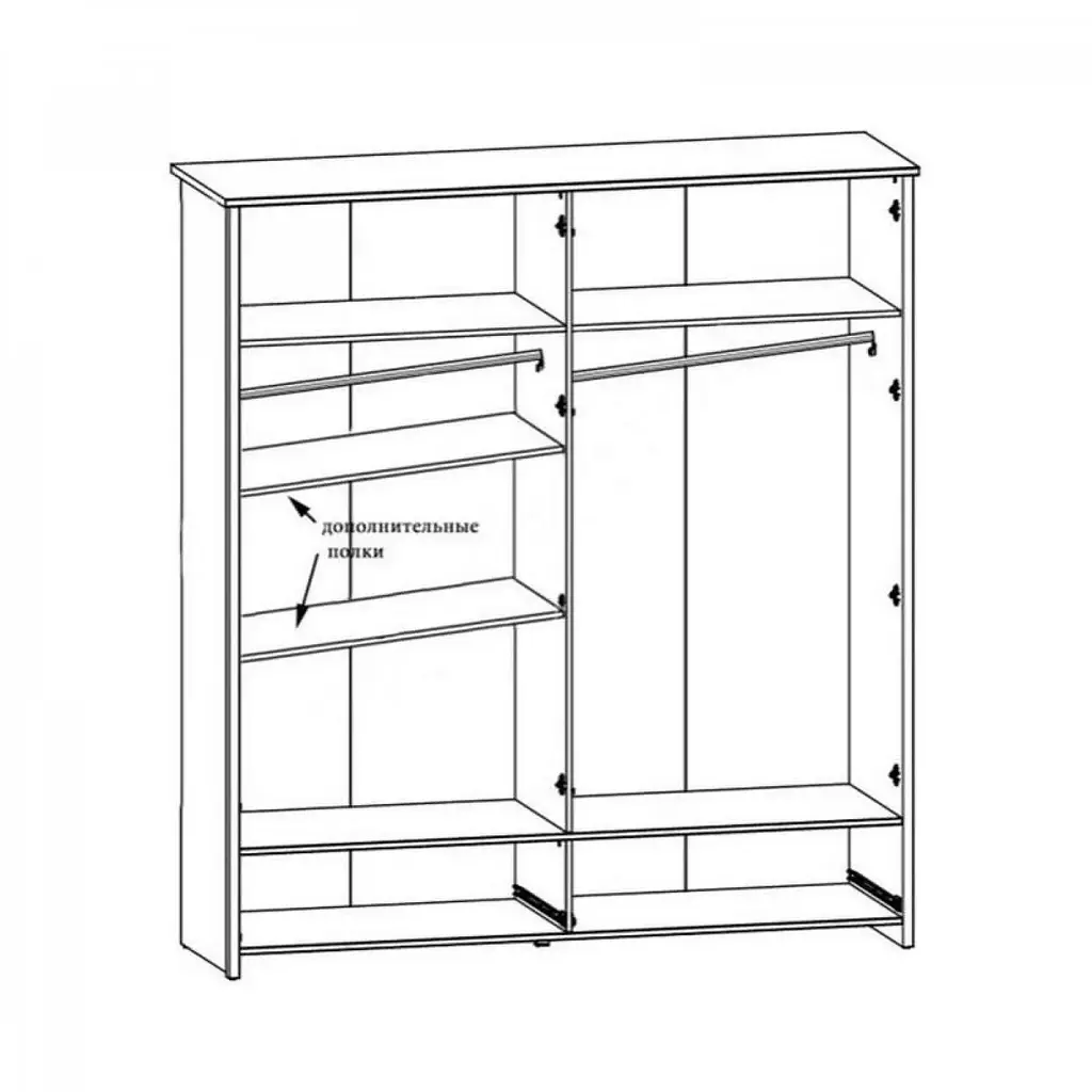 Шафа з дзеркалом ВМК Порто SZF2D2L2S в спальню Джанні/Сосна ларіко (GRB-1836) - фото 4