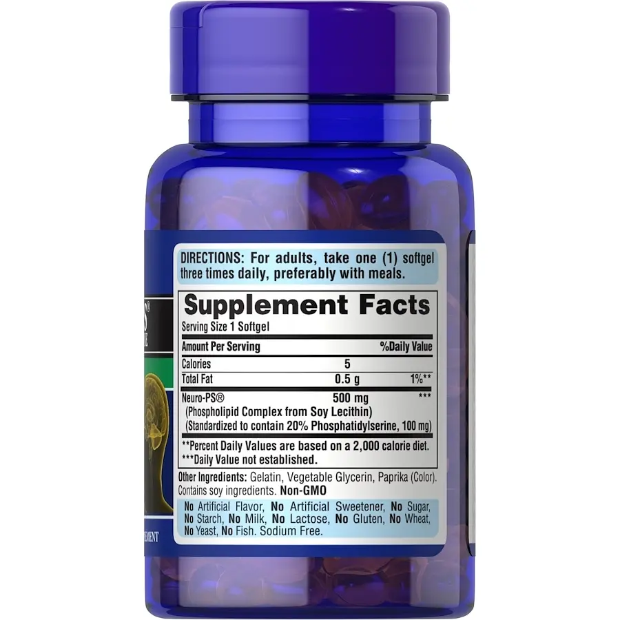 Натуральна добавка Puritan's Pride Neuro-Ps (Phosphatidylserine) 100 mg 30 капсул - фото 2