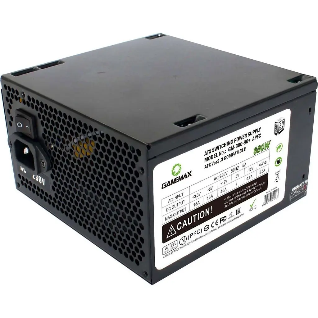 Блок живлення GameMax 600W (GM-600 80+ APFC Black) - фото 3