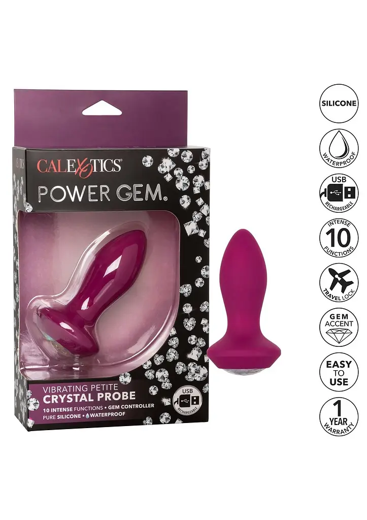 Анальна пробка Calexotics Petite Crystal Probe, 9.5 см (фіолетовий) - фото 7